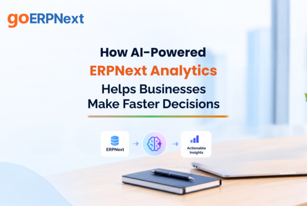 AI-powered ERPNext analytics dashboard helping businesses make faster decisions.